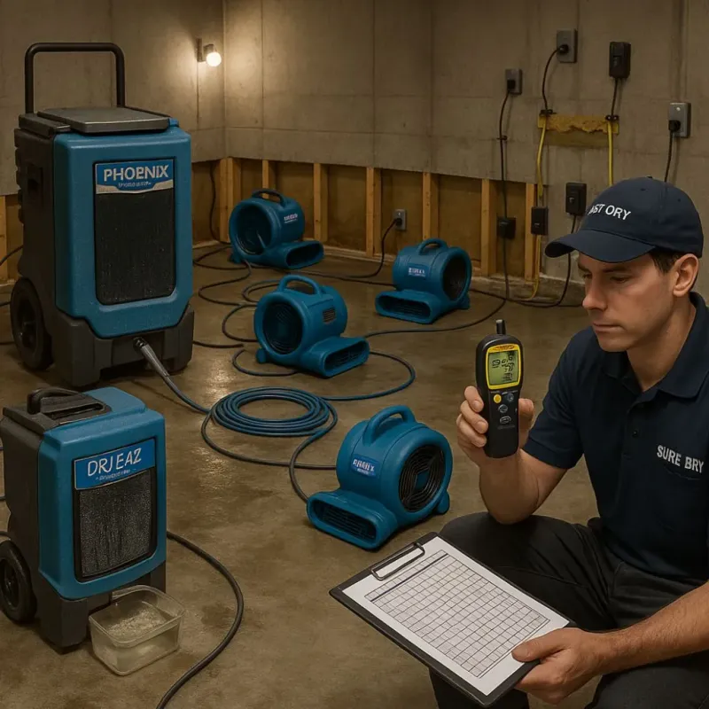 Structural Drying and Dehumidification process in Hillside, IL